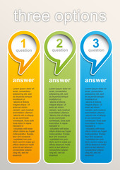 Vector faq labels, three options