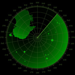 radar screen with targets