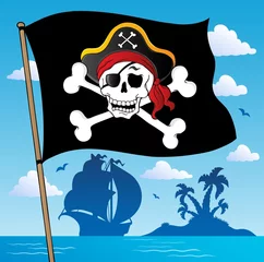 Stickers fenêtre Pirates Thème bannière pirate 2