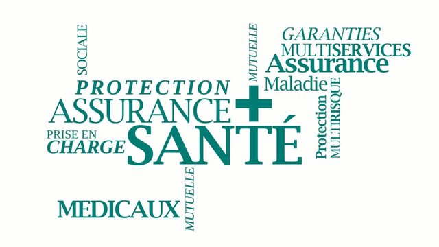 Protection Santé assurance maladie nuage de tag texte vidéo