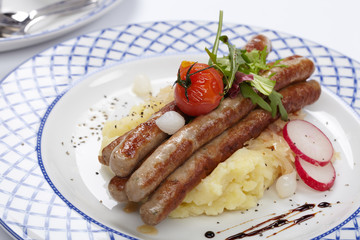 sausages and potatoes