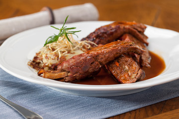 Traditional German Beef Rouladen Stuffed with Vegetable