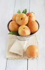Fresh apricots in a bowl