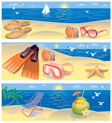 Beach vacation banners