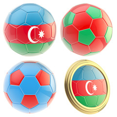 Fototapeta premium Azerbaijan football team attributes isolated