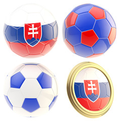 Fototapeta premium Slovakia football team attributes isolated