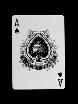 Old playing card (ace) isolated
