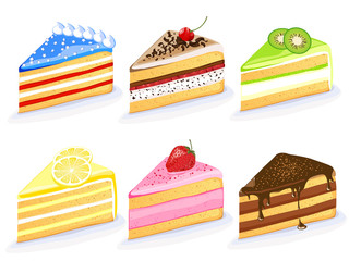 Vector illustration of different cakes