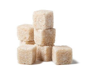 brown sugar on white background