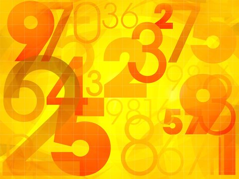 Abstract colorful background with numbers