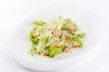 The Caesar salad prepared on the classical recipe