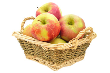 Apples in a straw basket