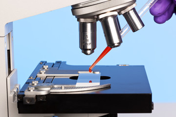 Microscope and blood sample