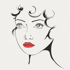 vector illustration of an abstract portrait