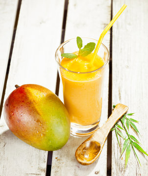 Healthy fresh mango smoothie