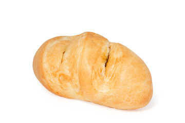freshly baked wheat bread  isolated on white