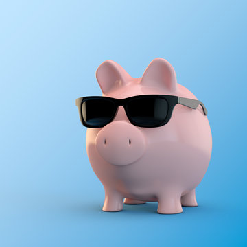 Sparschwein mit Sonnenbrille