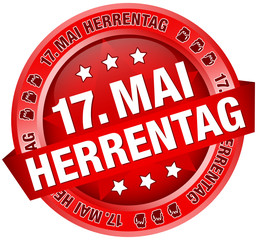 Button Banner "17. Mai Herrentag" rot