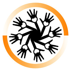 Loving circle of hands vector.