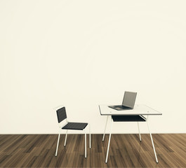 minimal modern interior office table and chairs