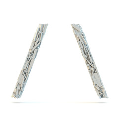 White slash‌ mark isolated on white.