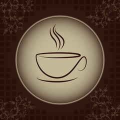 Bitkisel motifli kahve logosu