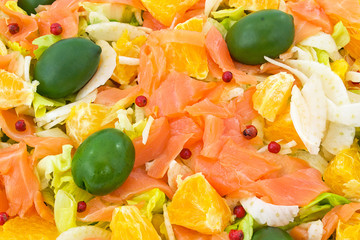 salmone affumicato con mix d insalata