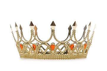 Gold crown isolated on the white