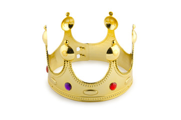 Gold crown isolated on the white