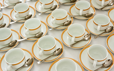 Many rows of coffee cup