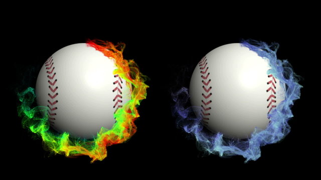Two Baseball Ball in Particle, with Alpha Channel - HD1080