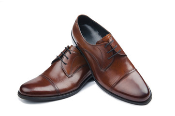 Male fashion with shoes on white