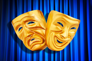 Theatre performance concept with masks