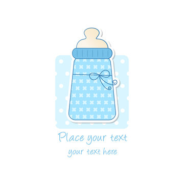 baby shower - nascita bambino - biberon azzurro