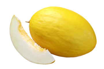 Yellow melon and a slice