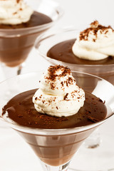 Chocolate Pudding Dessert with Whipped Cream