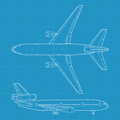 High detailed vector illustration of modern civil airplane