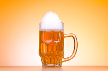 Beer glass on the table