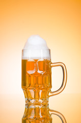 Beer glass on the table