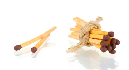 pile of matches isolated on white