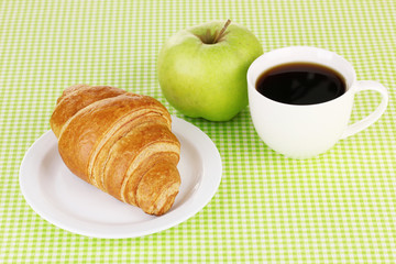 Classical breakfast. Coffee and croissant