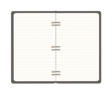Blank spiral notebook open