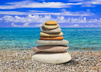 Stack of stones on beach