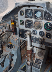Cockpit of the Fouga Magister jet plane