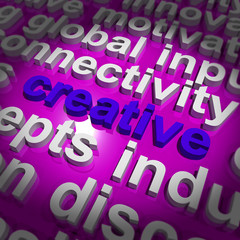 Creative Word Representing Innovative Ideas And Imagination