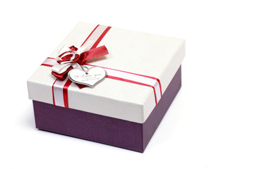 Gift box over white background