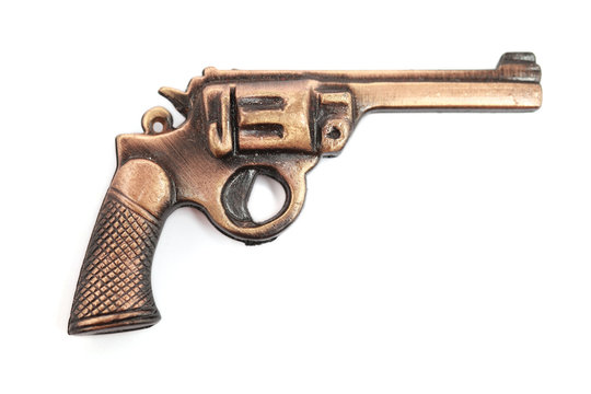 Toy gun isolated on the white background