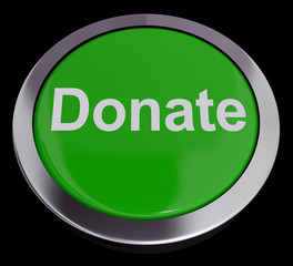 Donate Button In Green Showing Charity And Fundraising