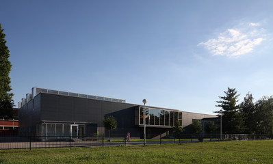 exterior of a modern school