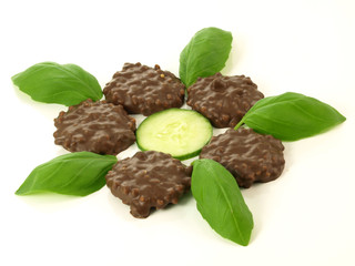 Flower from cookies, isolated